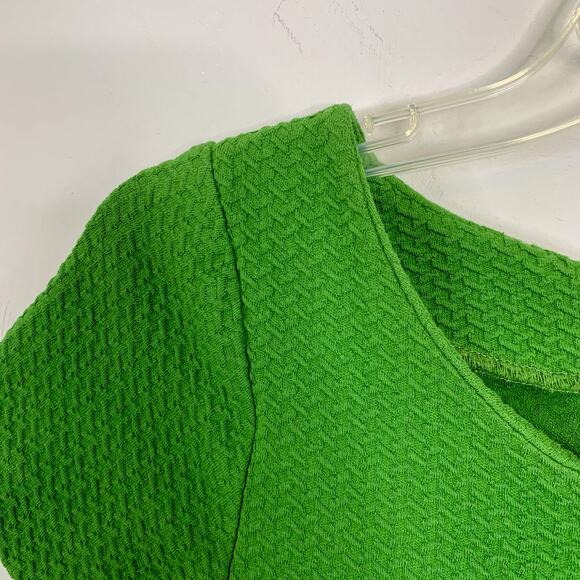 Ganni Green Textured A-Line Dress - Picture 2 of 10